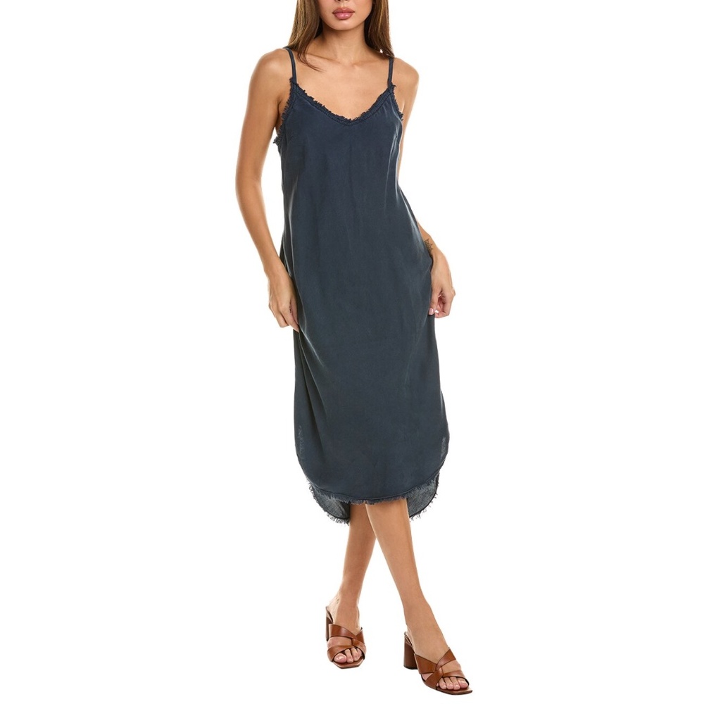 Bella Dahl - Navy Fray Hem Cami Midi Slip Dress